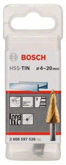Ступенчатые свёрла HSS-TiN 4 - 20 mm, 8,0 mm, 70,5 mm 2608597526